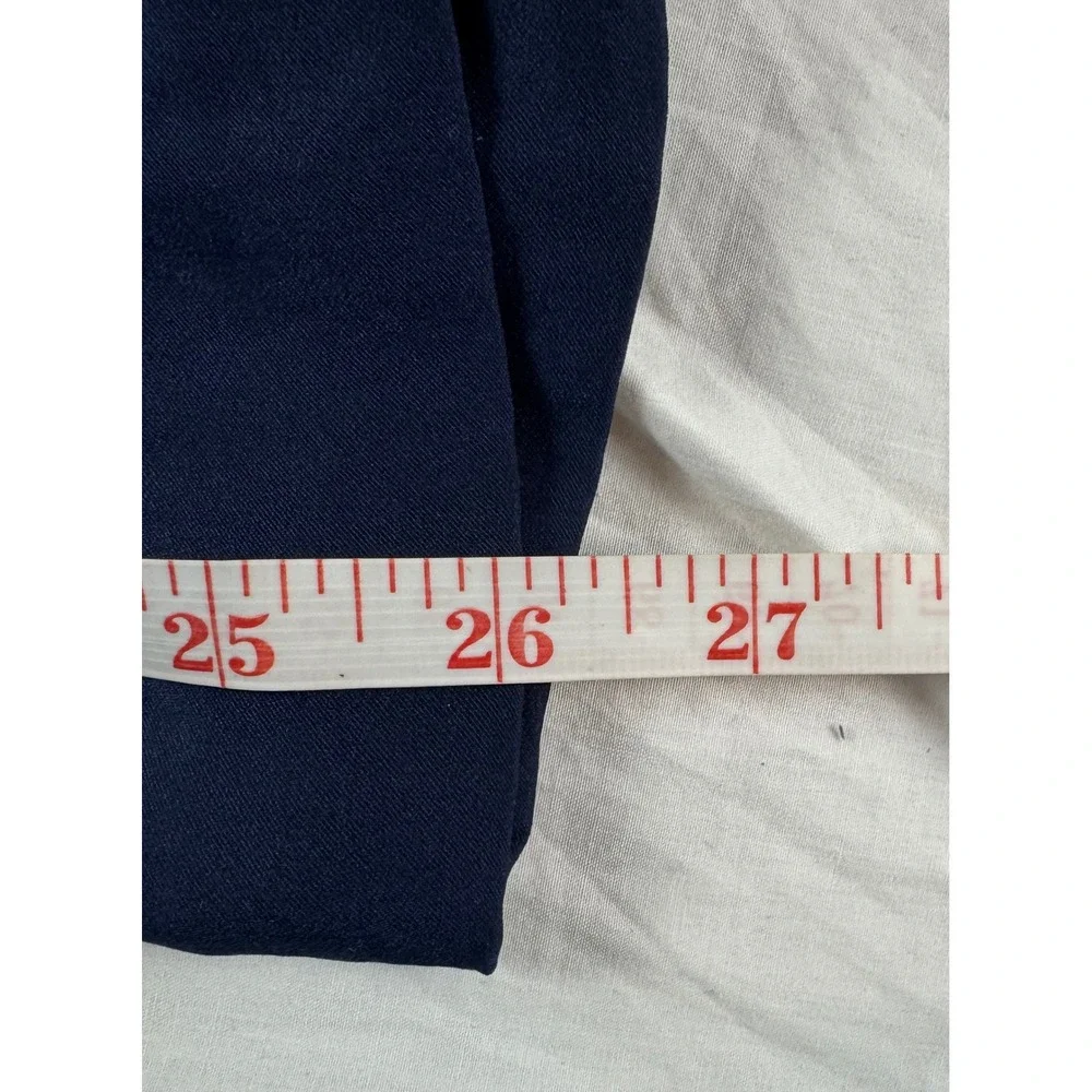 J Crew Navy Blue Satin Pajama Lounge Pants Wide Leg Size S - Picture 10 of 11